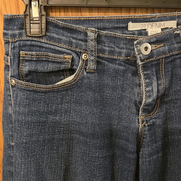 21 Denim Classic Blue Denim Jeans 5 pocket Button Zipper Stretch Women's 27x29 - Picture 3 of 15